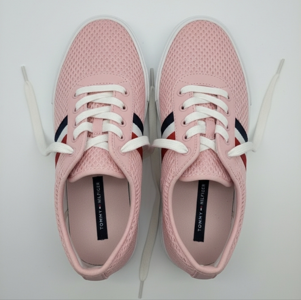 Tommy Hilfinger Pink and White Sneakers Size 7 - Picture 2 of 5
